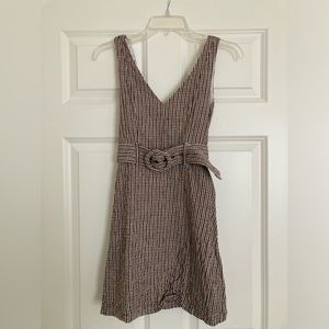 American Eagle Plaid Belted Mini Dress